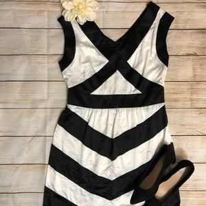 NWT Bisou Bisou Black and White Sheath Dress Sz 14